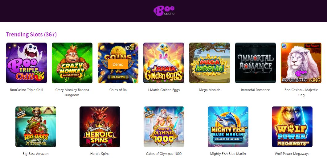 Welcome to the Boo Casino website